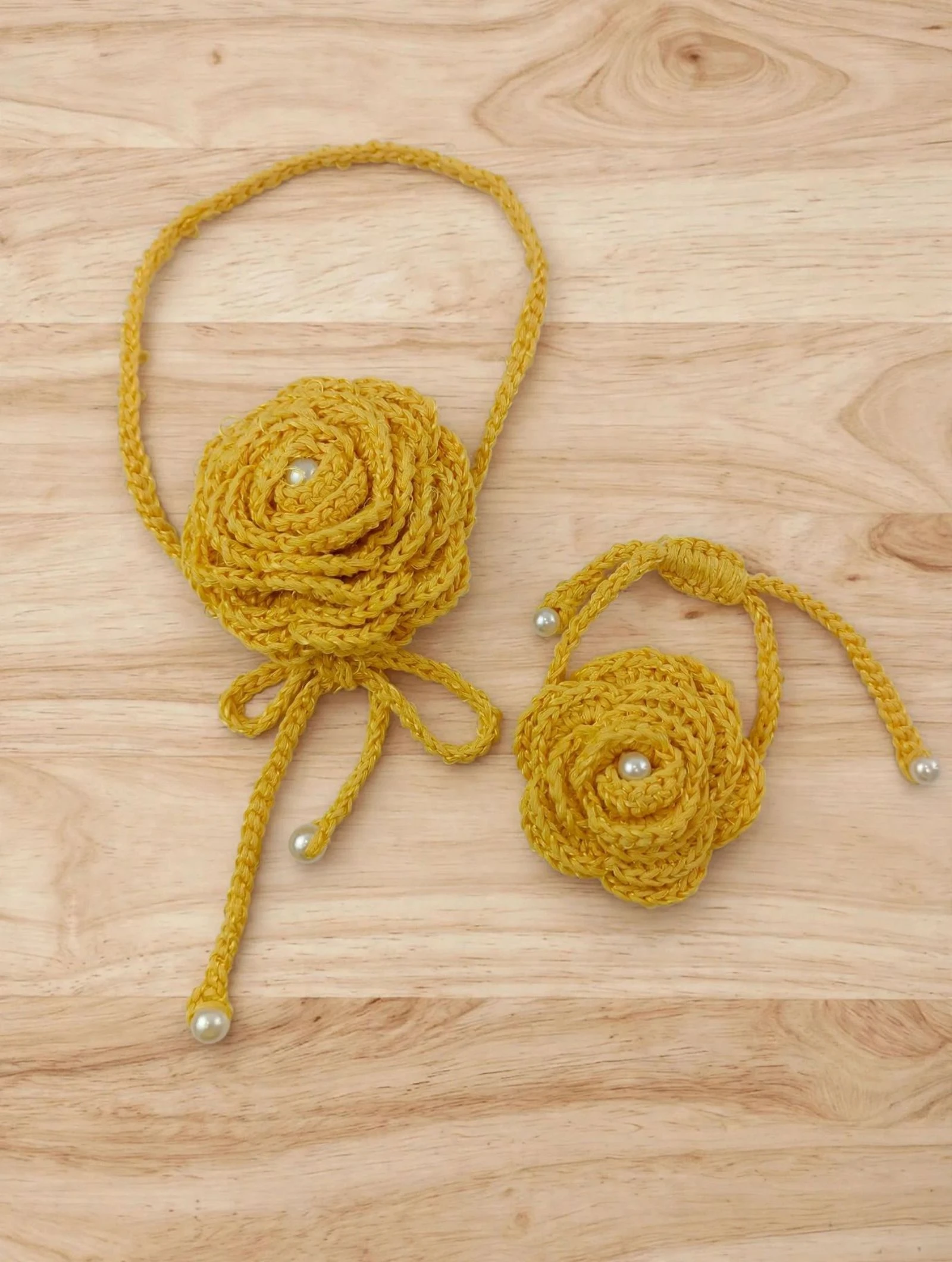 Conjunto collar y pulsera crochet 